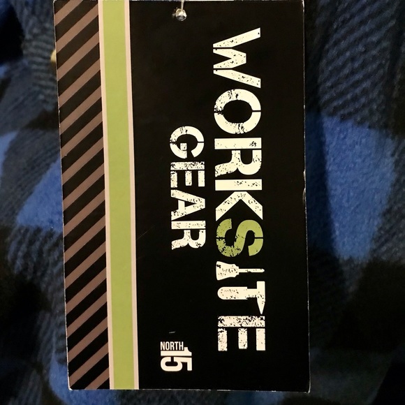 Worksite Blue and Black Button Up Flannel- XL - Picture 2 of 7